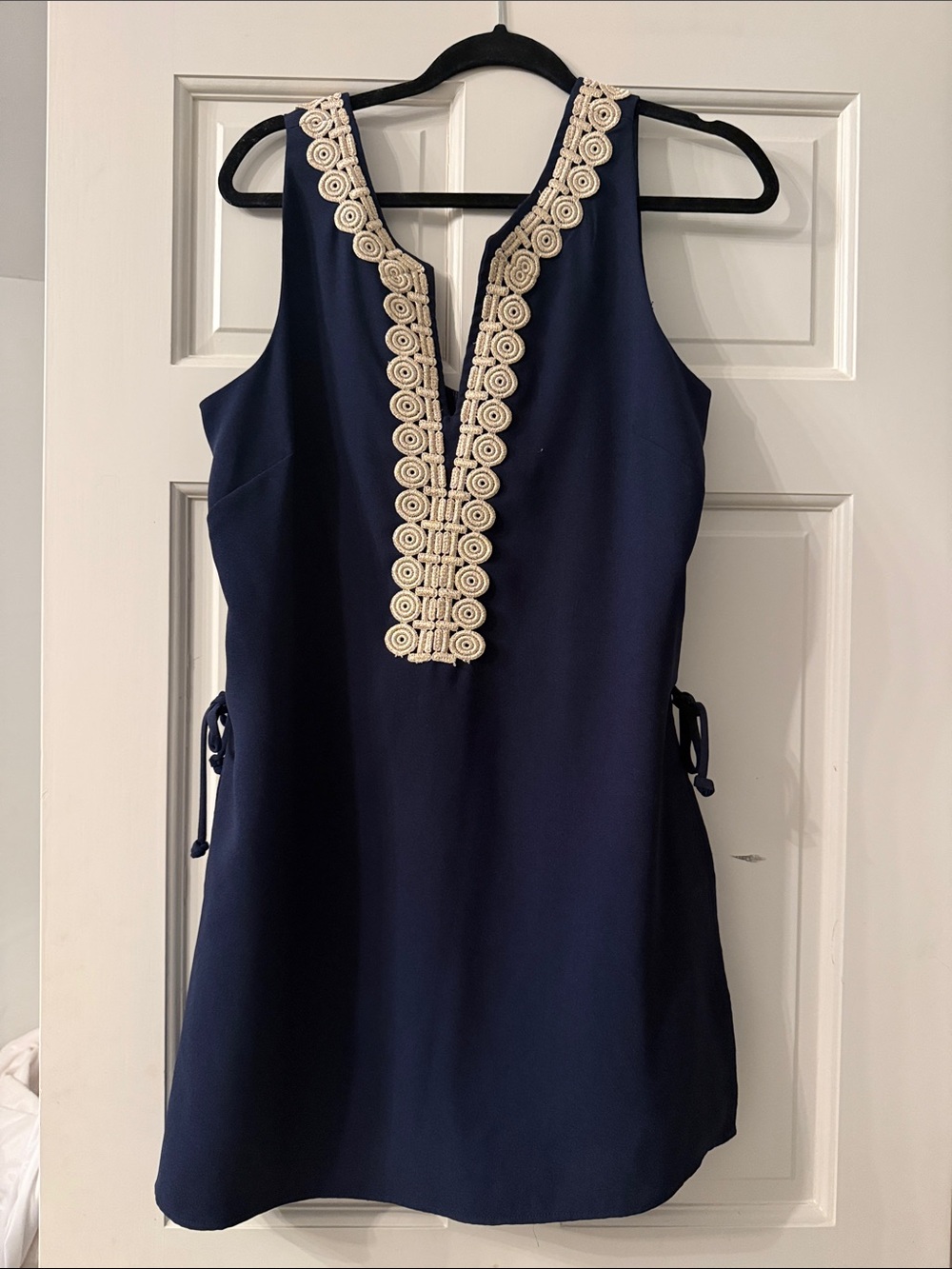 Lilly Pulitzer Navy Sleeveless Dress (shorts built in) with Gold Trim